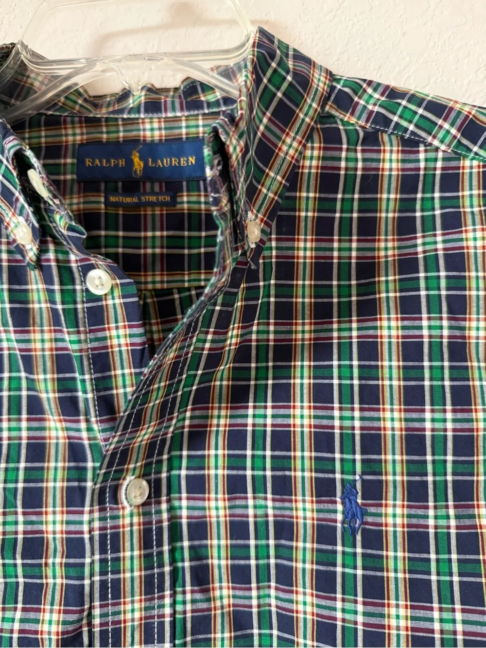 Ralph Lauren Navy and Green Plaid Button-Down Shirt